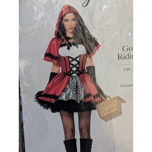 Leg Avenue Gothic Red Riding Hood Costume Large 12/14 2PC Dress Hooded Cape